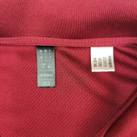 Adidas Men's Maroon Polo Shirt Activewear Size L Short Sleeve Solid Pattern - Picture 4 of 11